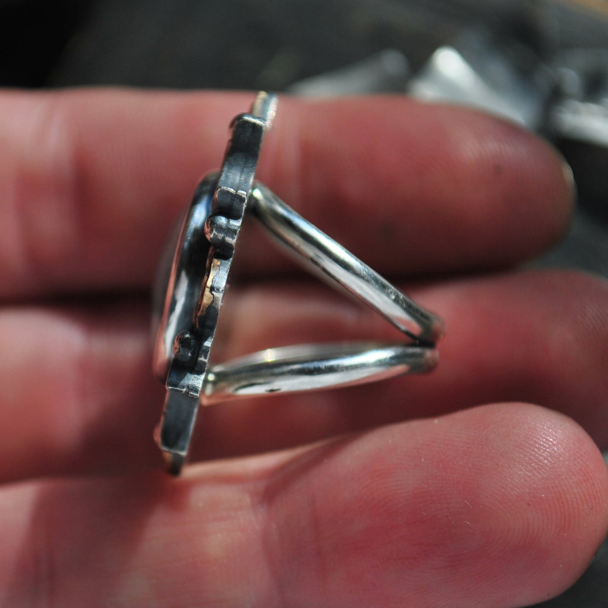 Size 6, Cloud Diviner Ring, Aquamarine