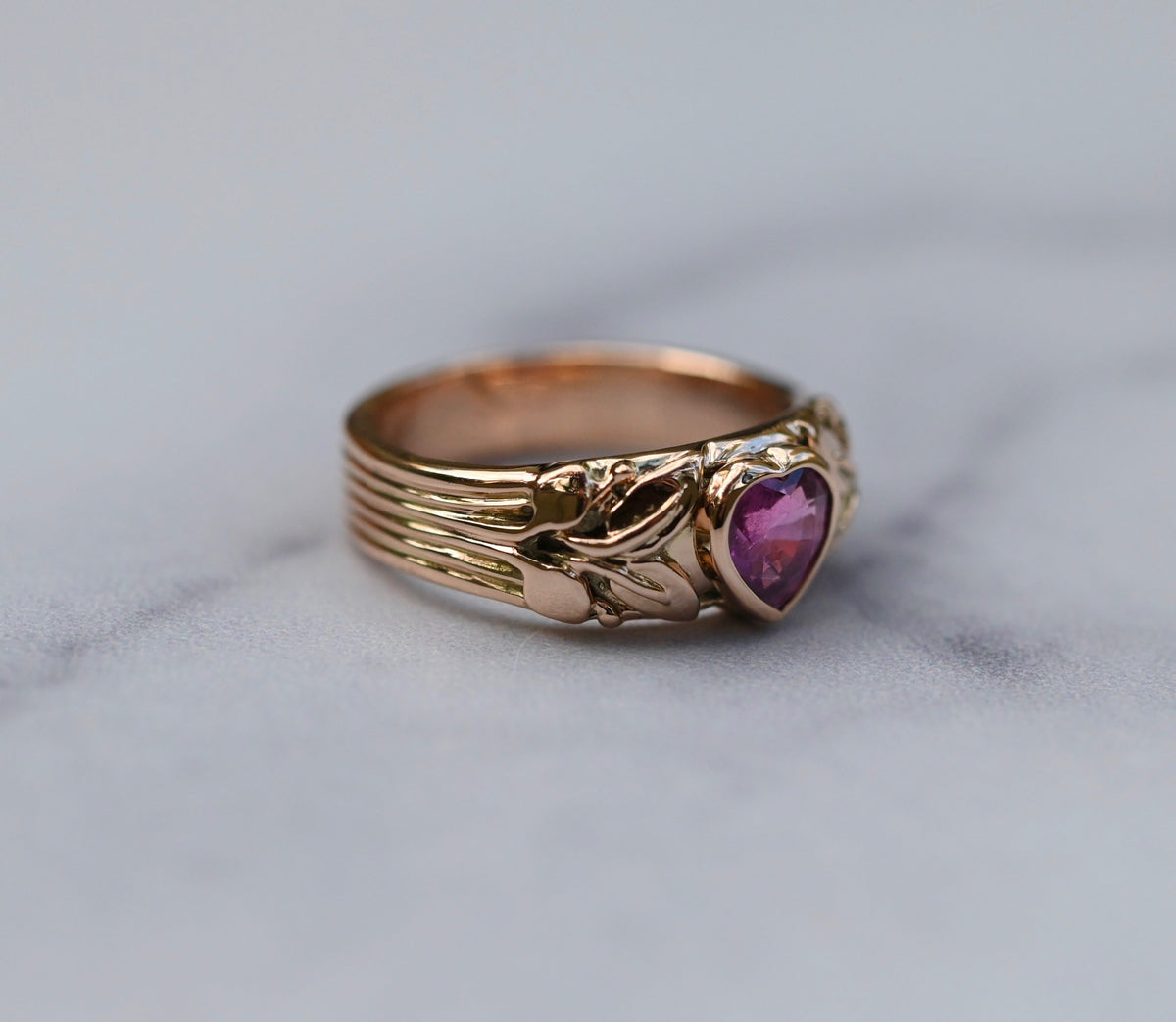 Small Banner 14k Gold Ring Setting - Made To Order