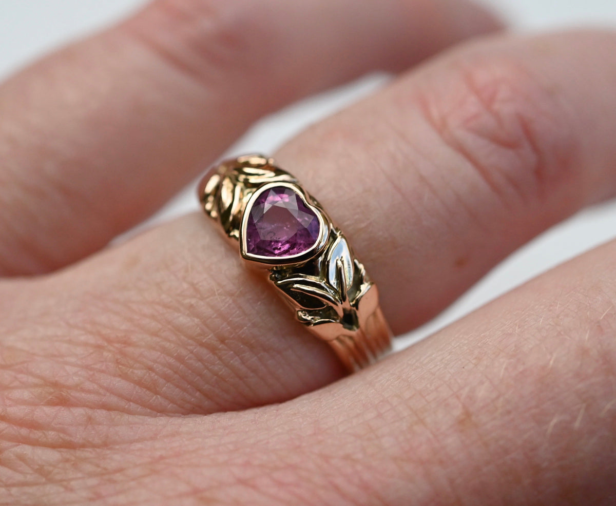 Small Banner 14k Gold Ring Setting - Made To Order