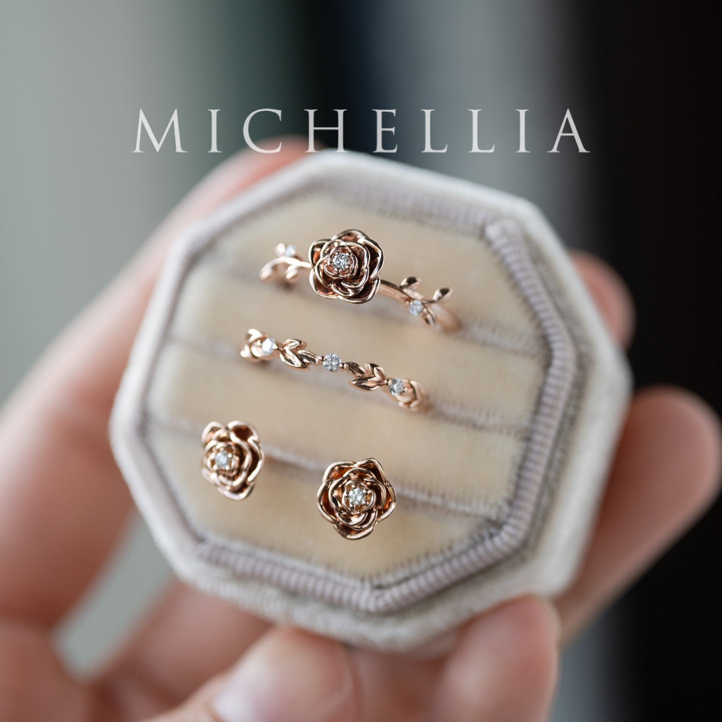 [Roselyn] The Petite Parisian Rose Natural Diamond Ring, Limited Edition
