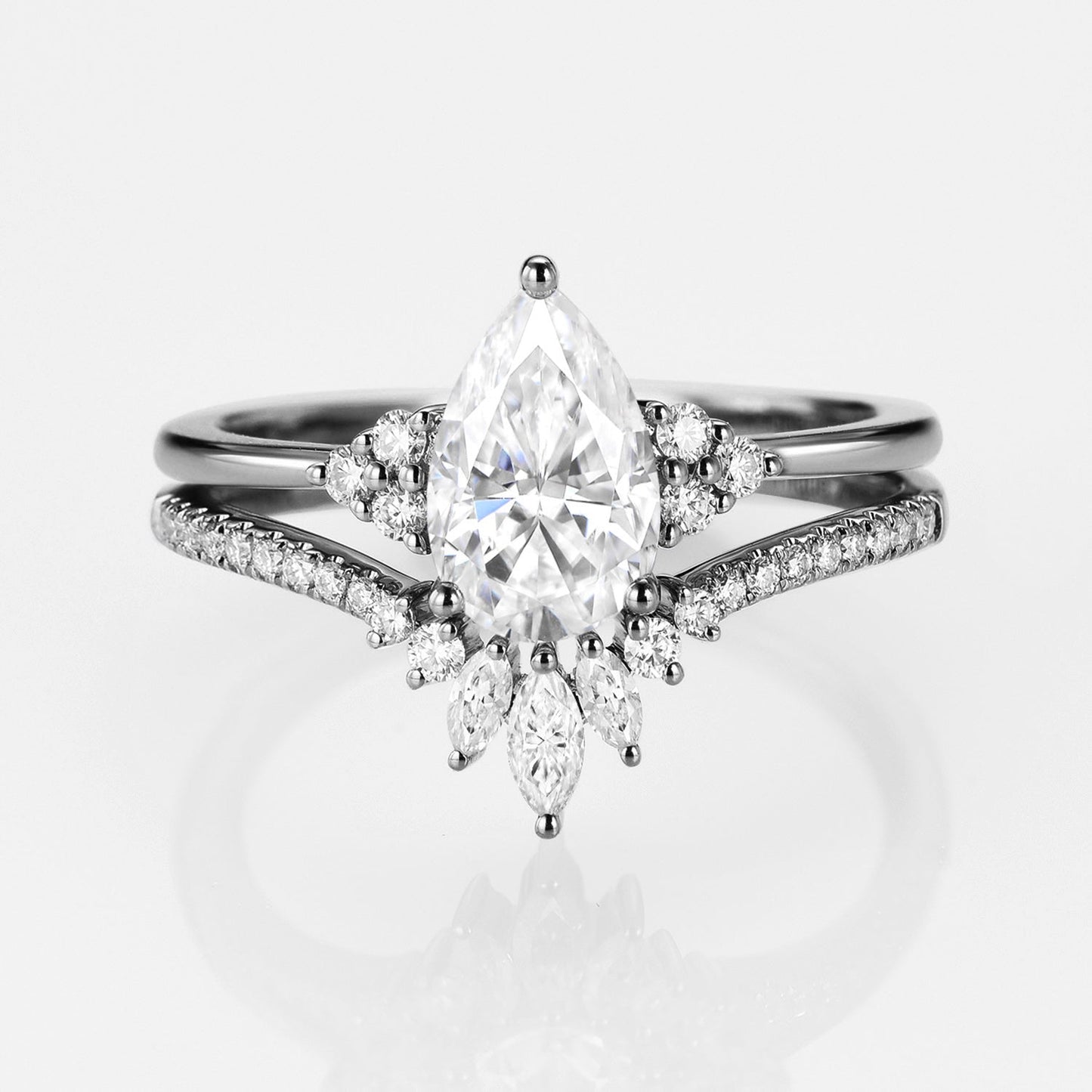 Pear Cut Moissanite Ring Classic Luxury Wedding Ring - Marjorie