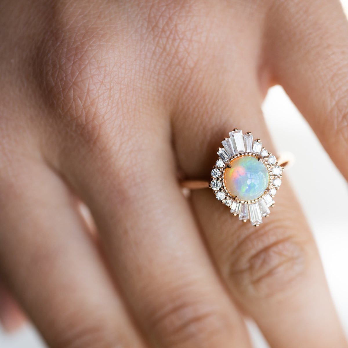[Georgiana] Vintage Deco Duchess Ring in Australian Opal