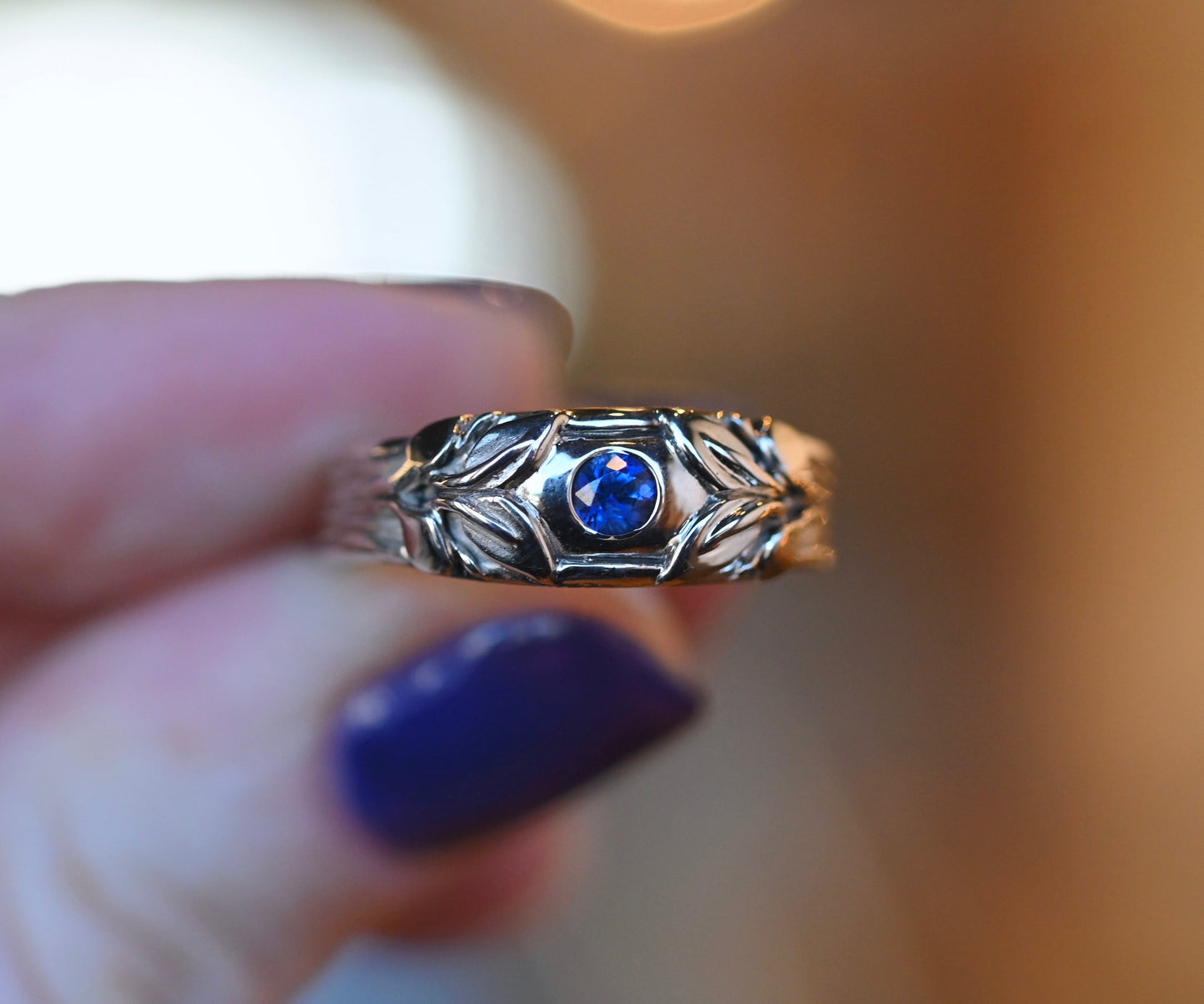Small Banner 14k Gold Ring Band Setting - Made To Order