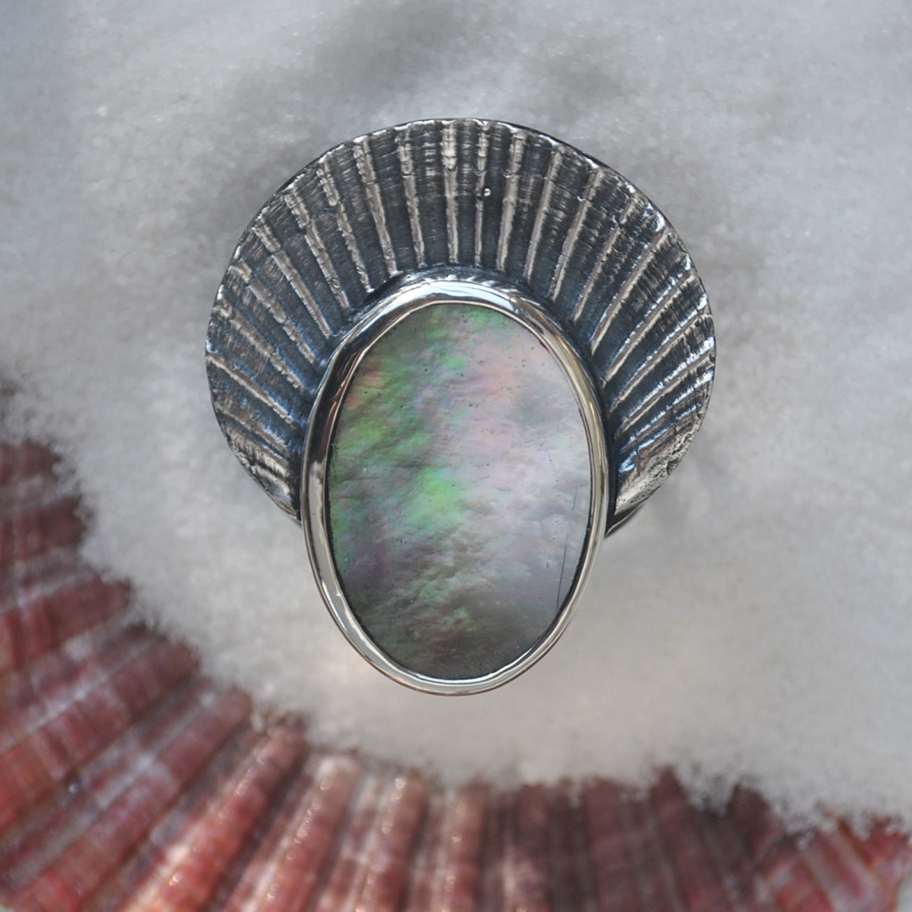 Size 12.75 - Crown of Shells - Rainbow Abalone