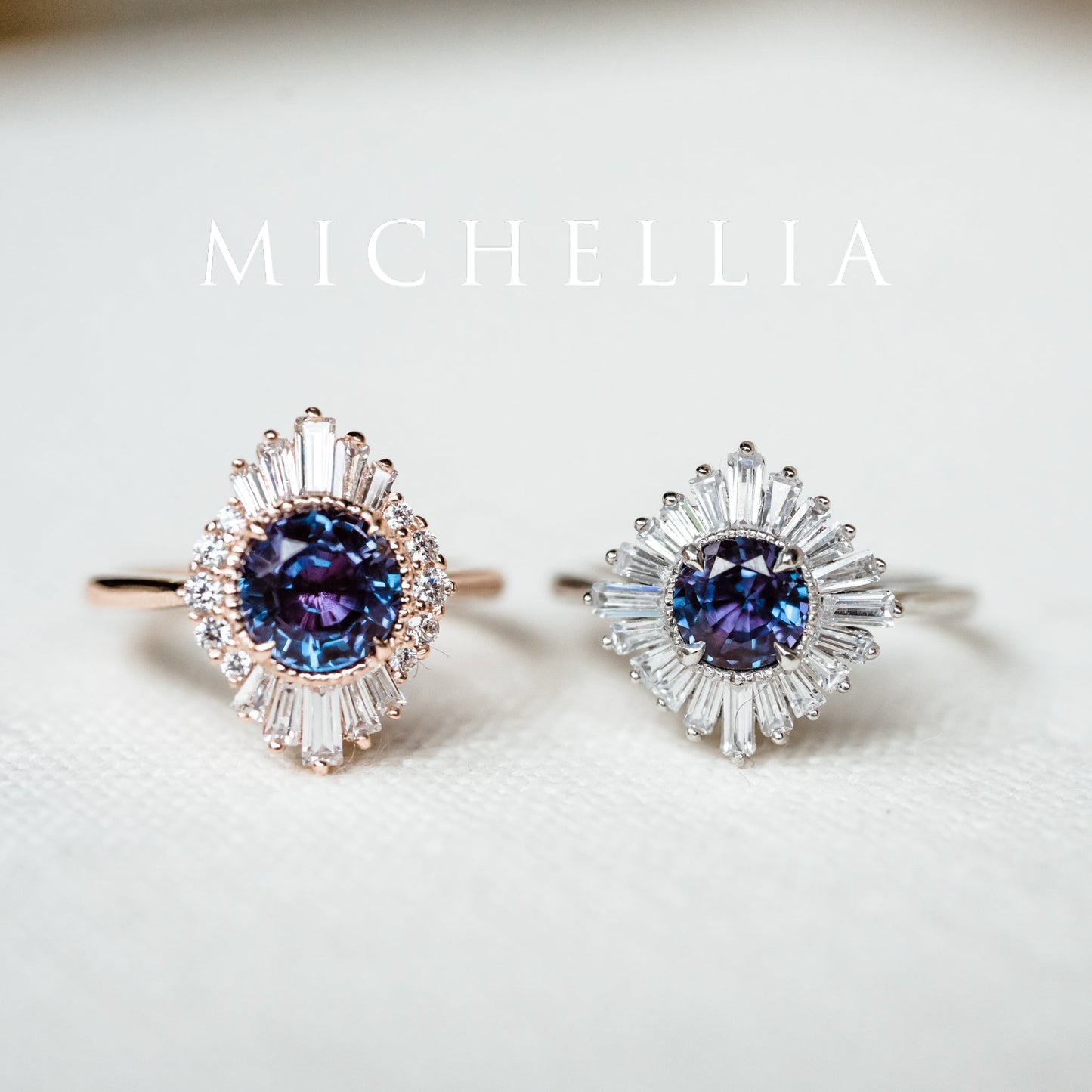 [Georgiana] Vintage Deco Duchess Ring in Lab Alexandrite