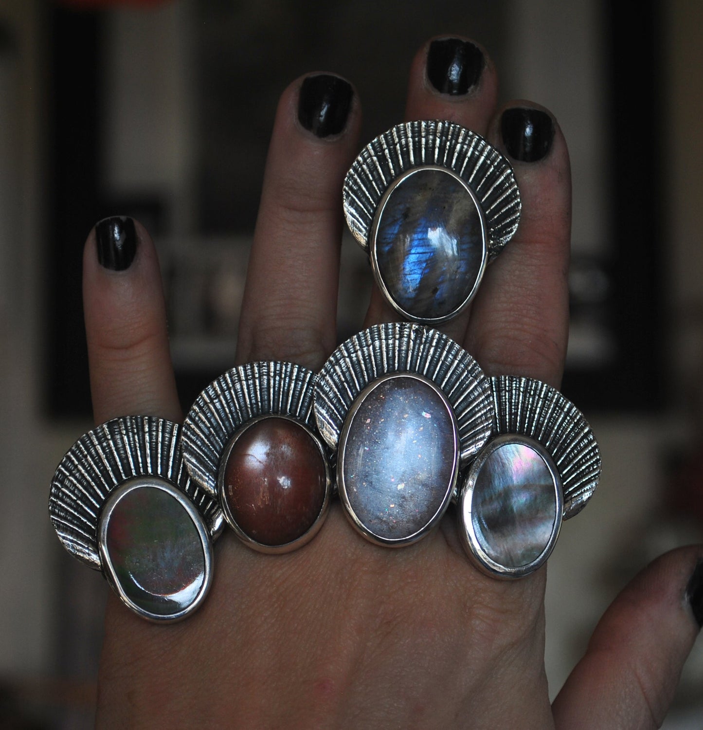 Size 6.5 - Crown of Shells - Sunstone-Moonstone