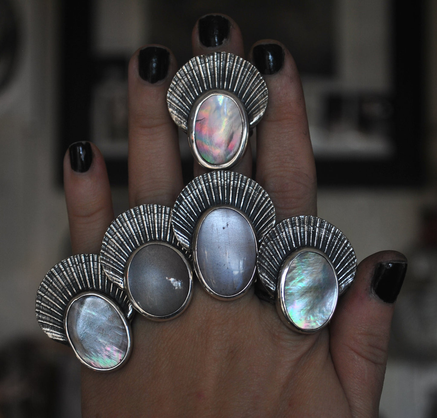 Size 10 - Crown of Shells - Rainbow Abalone