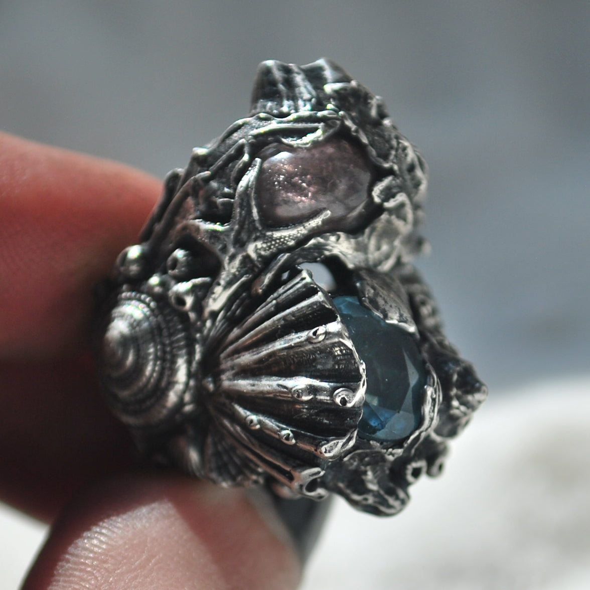 Size 8, Tidal Tower,Tourmaline & Topaz