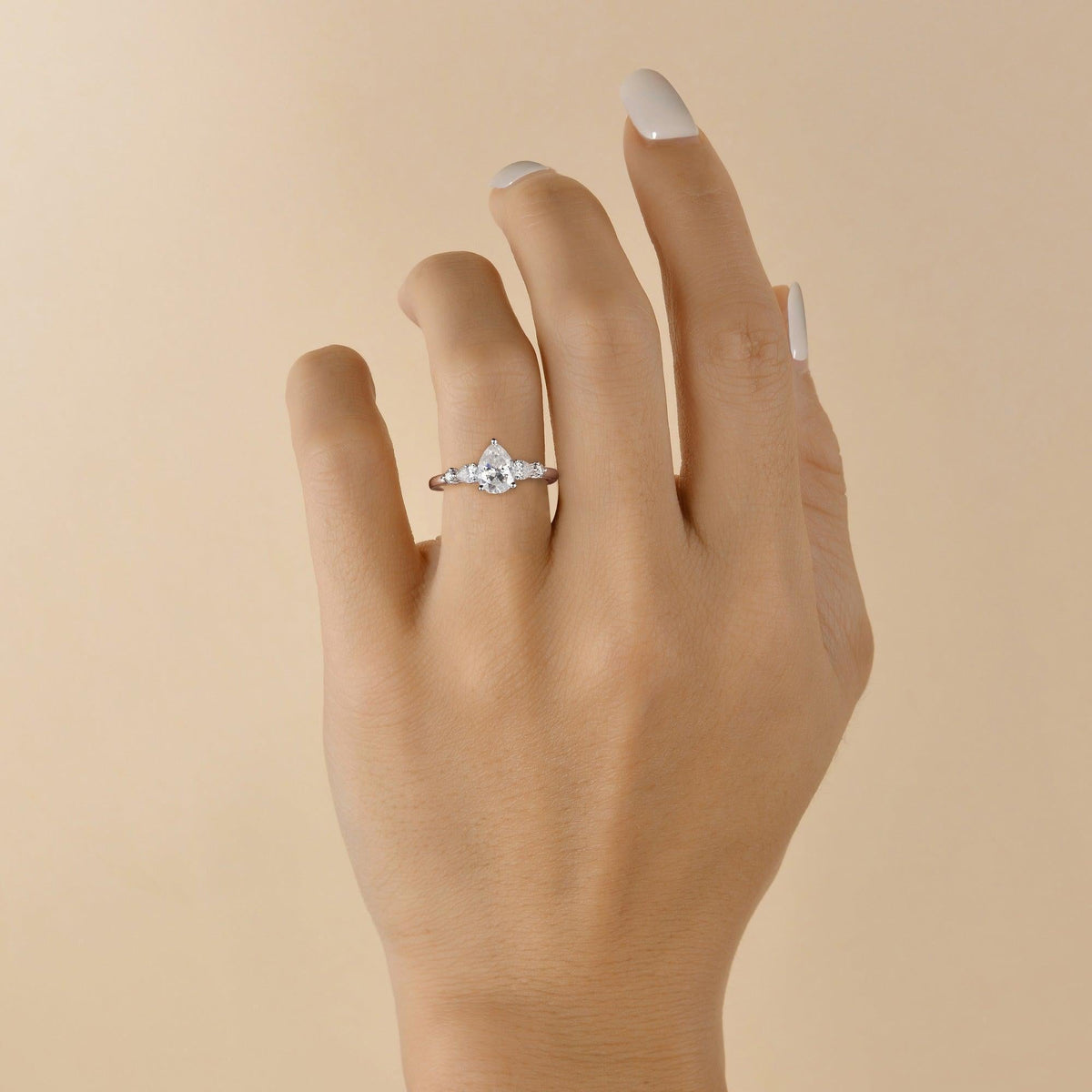 Elara’s Tear | 1CT Pear Diamond Engagement Ring