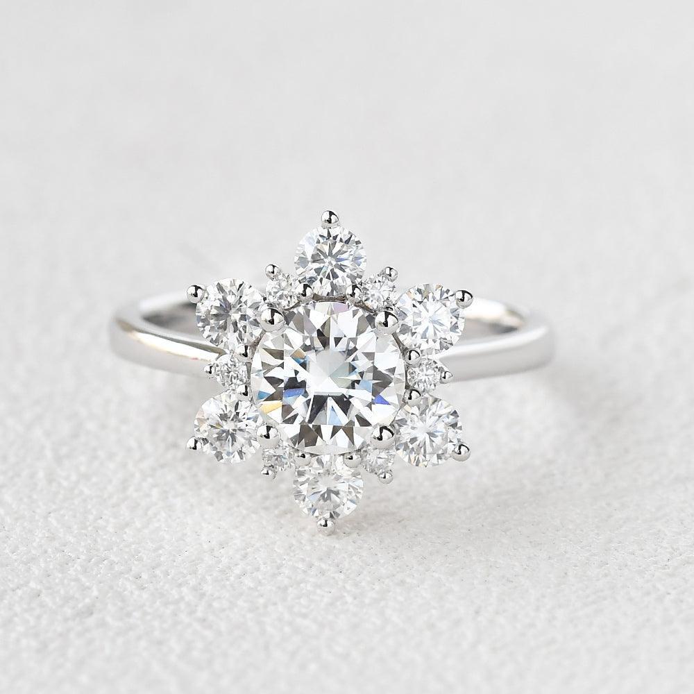 Elara’s Snowflake | Art Deco Diamond Engagement Ring