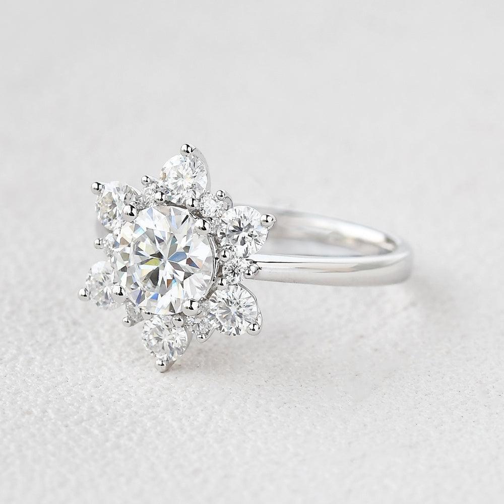 Elara’s Snowflake | Art Deco Diamond Engagement Ring