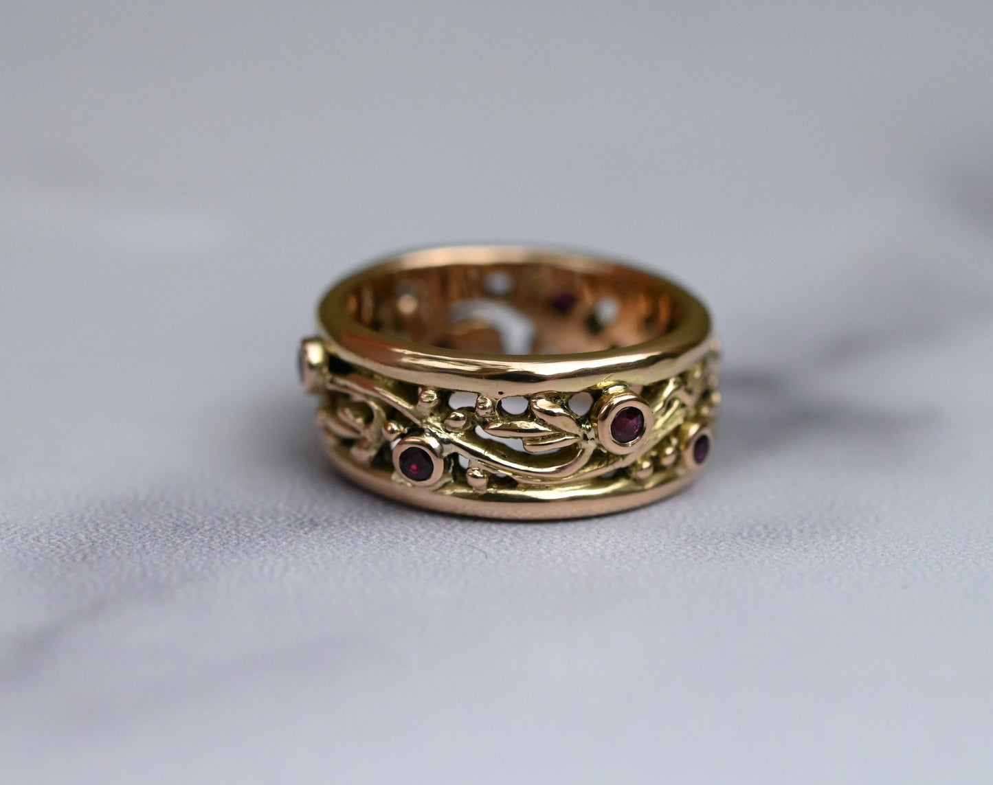 Scroll 14k Gold & Gemstone Ring Setting - Made to Order