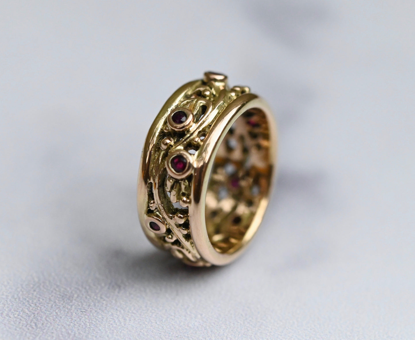 Scroll 14k Gold & Gemstone Ring Setting - Made to Order