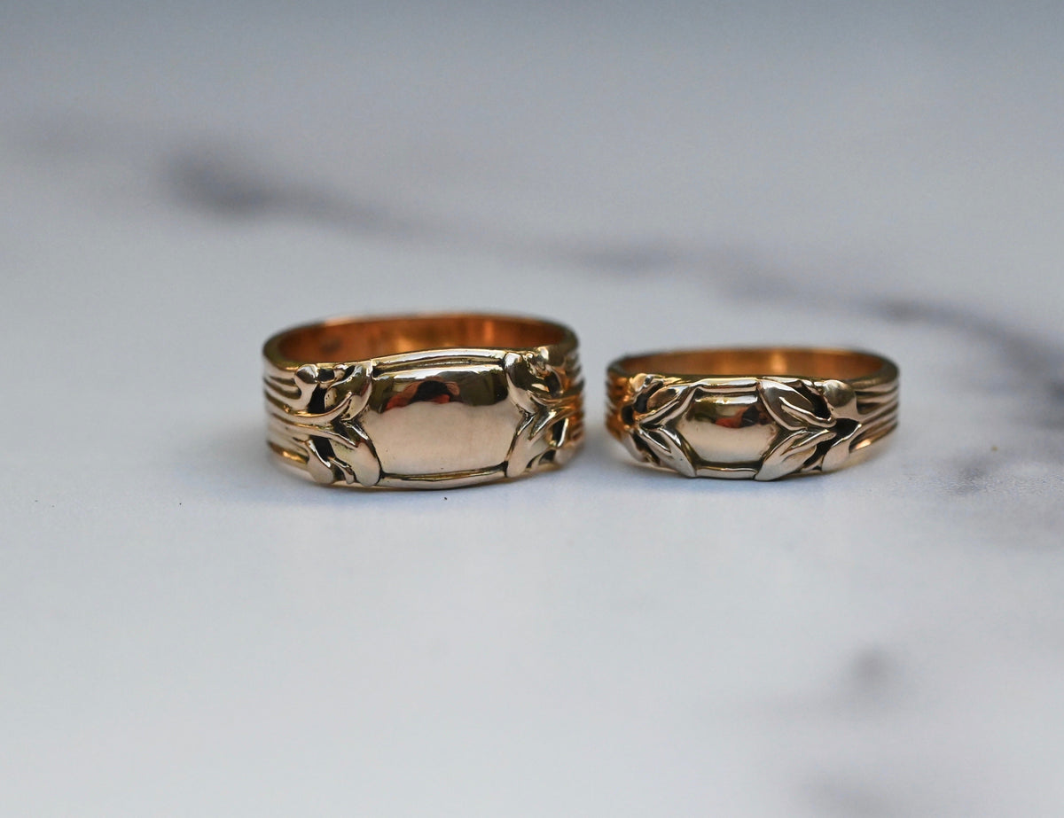 Large Banner 14k Gold Ring Band - Made To Order