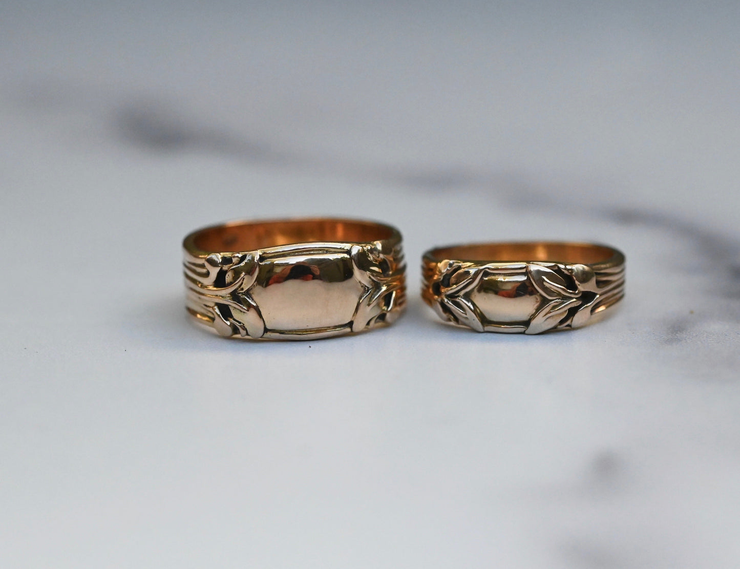Small Banner 14k Gold Ring Band - Made To Order