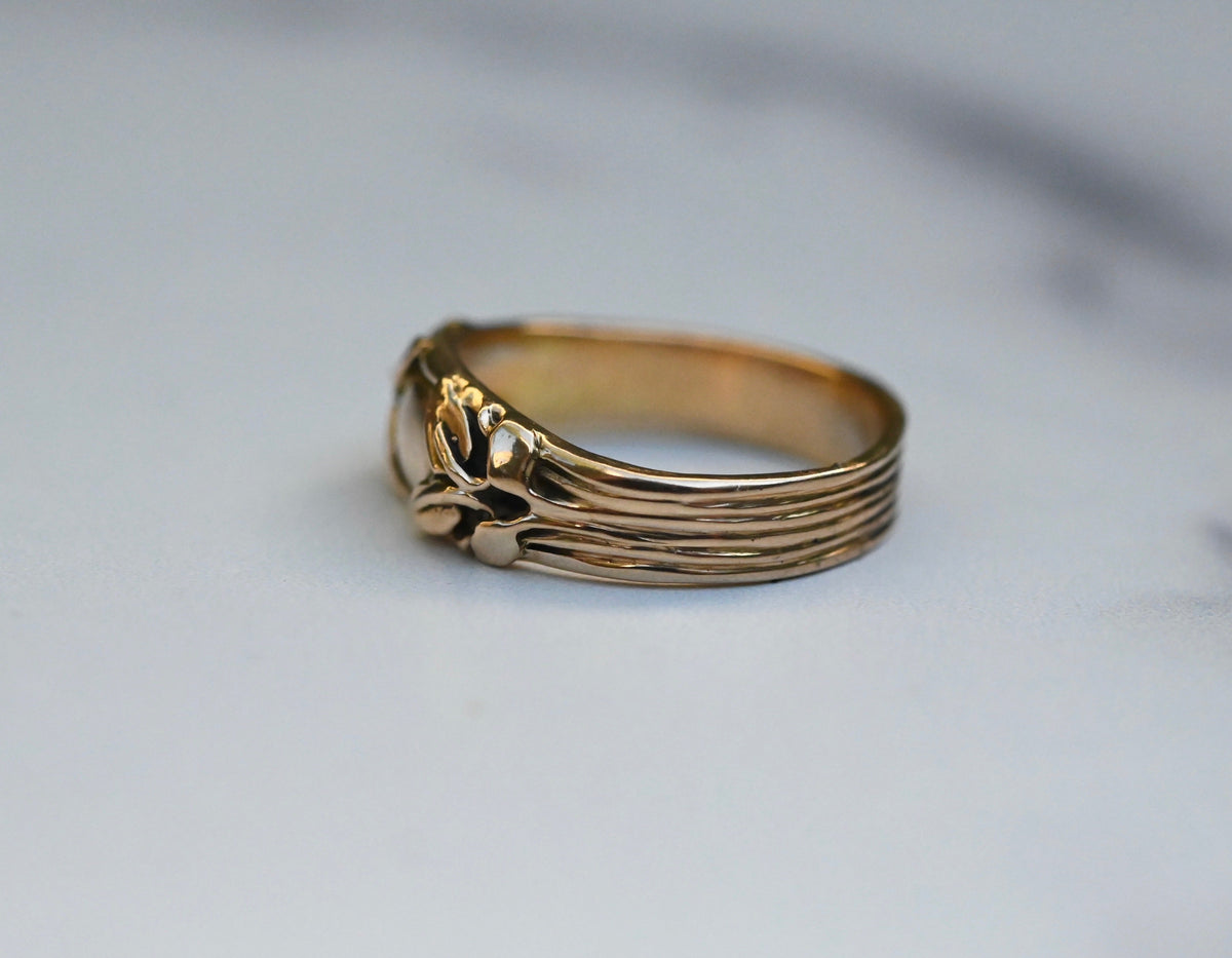 Small Banner 14k Gold Ring Band - Made To Order