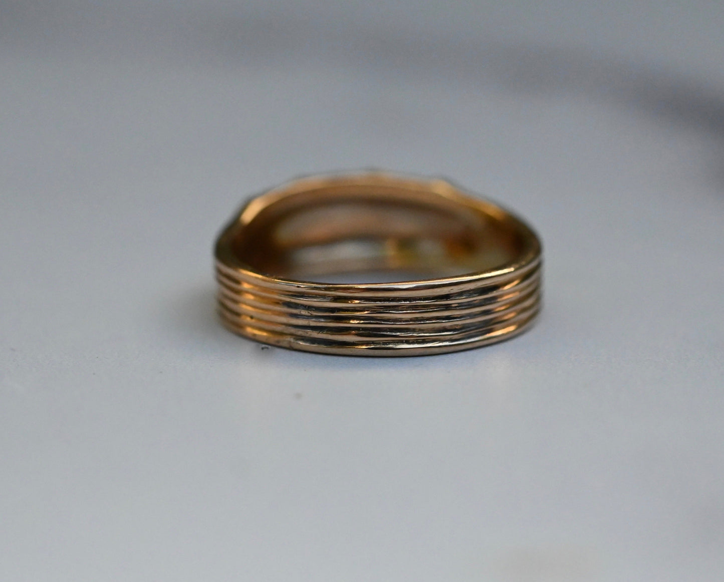 Small Banner 14k Gold Ring Band - Made To Order