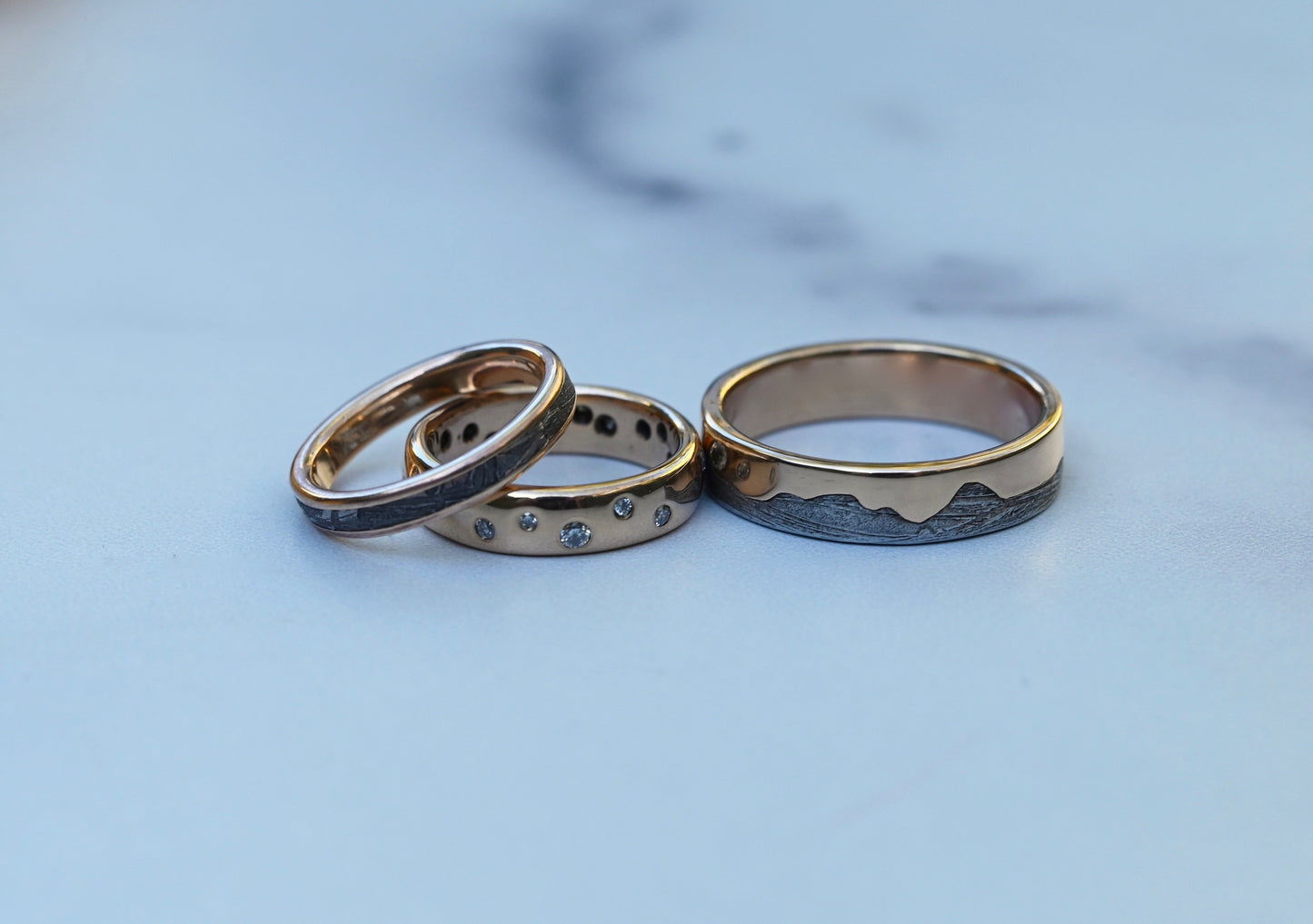 Meteorite & 14k Gold Mountain Ring - Made To Order