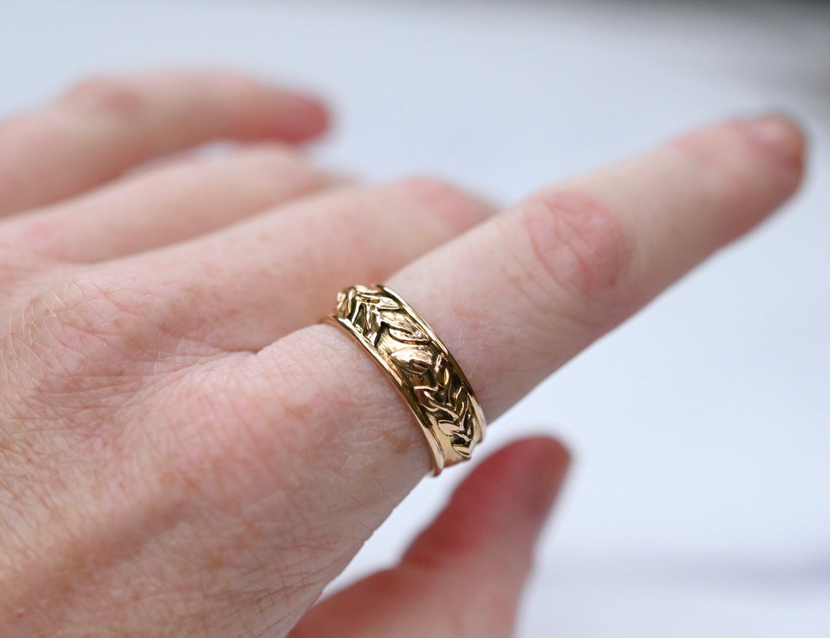 Vines 14k Gold Ring Band- Made to Order