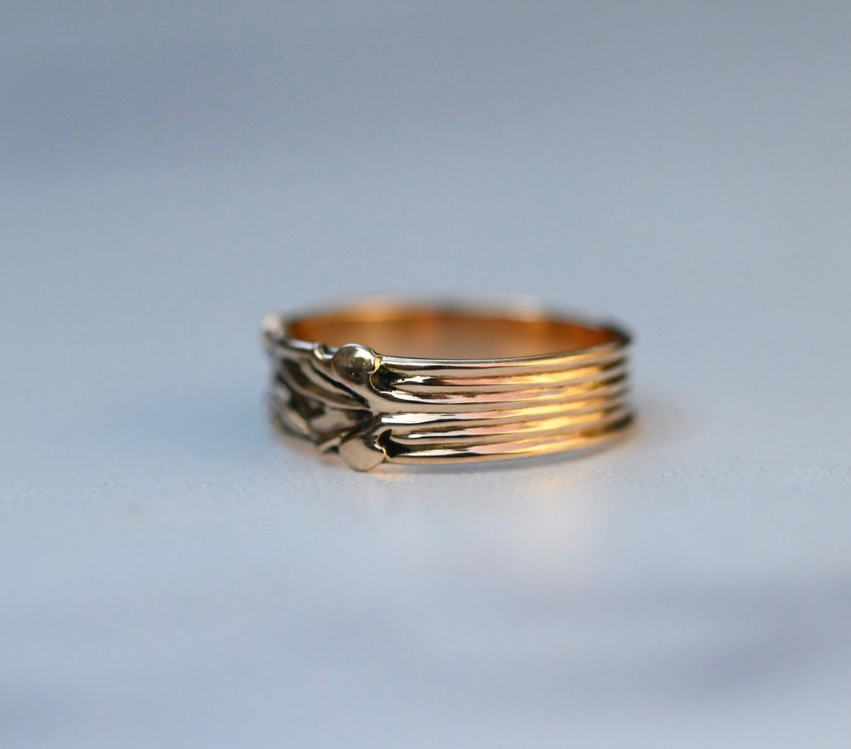 Small Flora Banner 14k Gold Ring Band - Made To Order