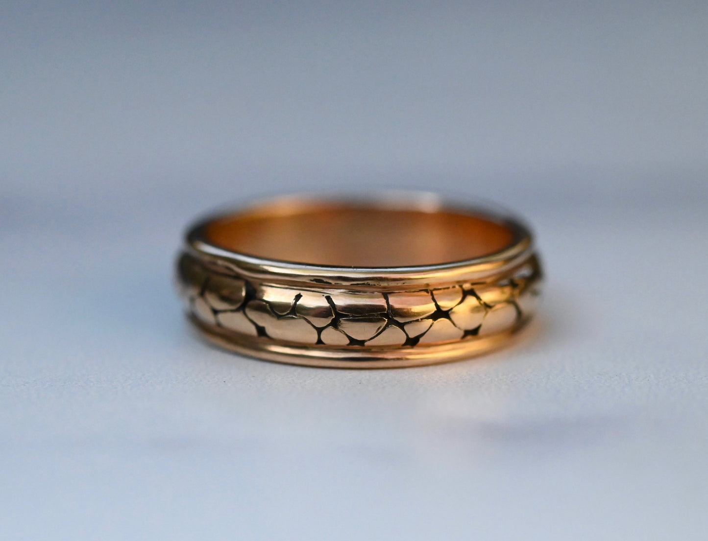 Large Stone 14k Gold Ring Band- Made to Order