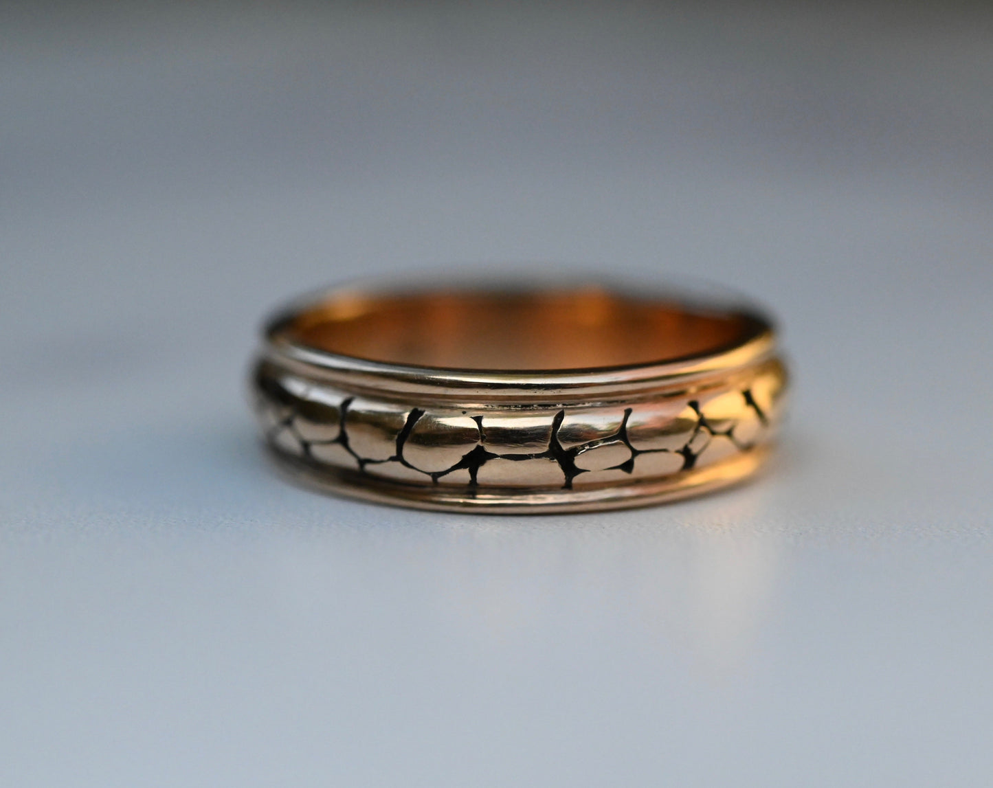 Large Stone 14k Gold Ring Band- Made to Order