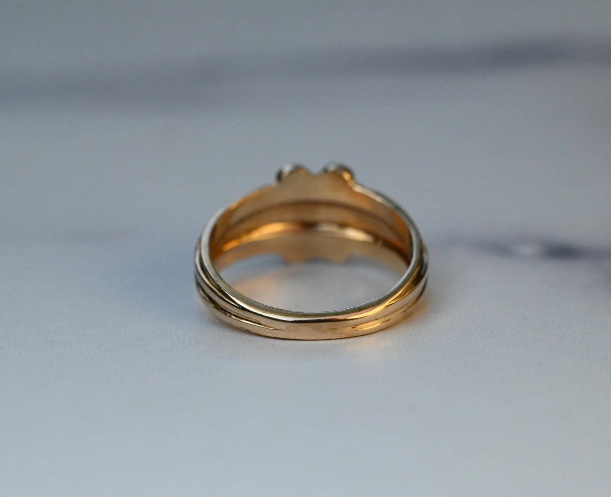 Symmetrical Scroll 14k Gold Ring Band- Made to Order