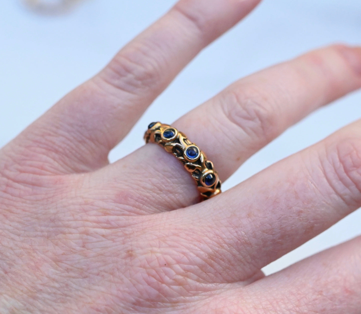 Sapphire 14k Gold Eternity Ring - Made To Order