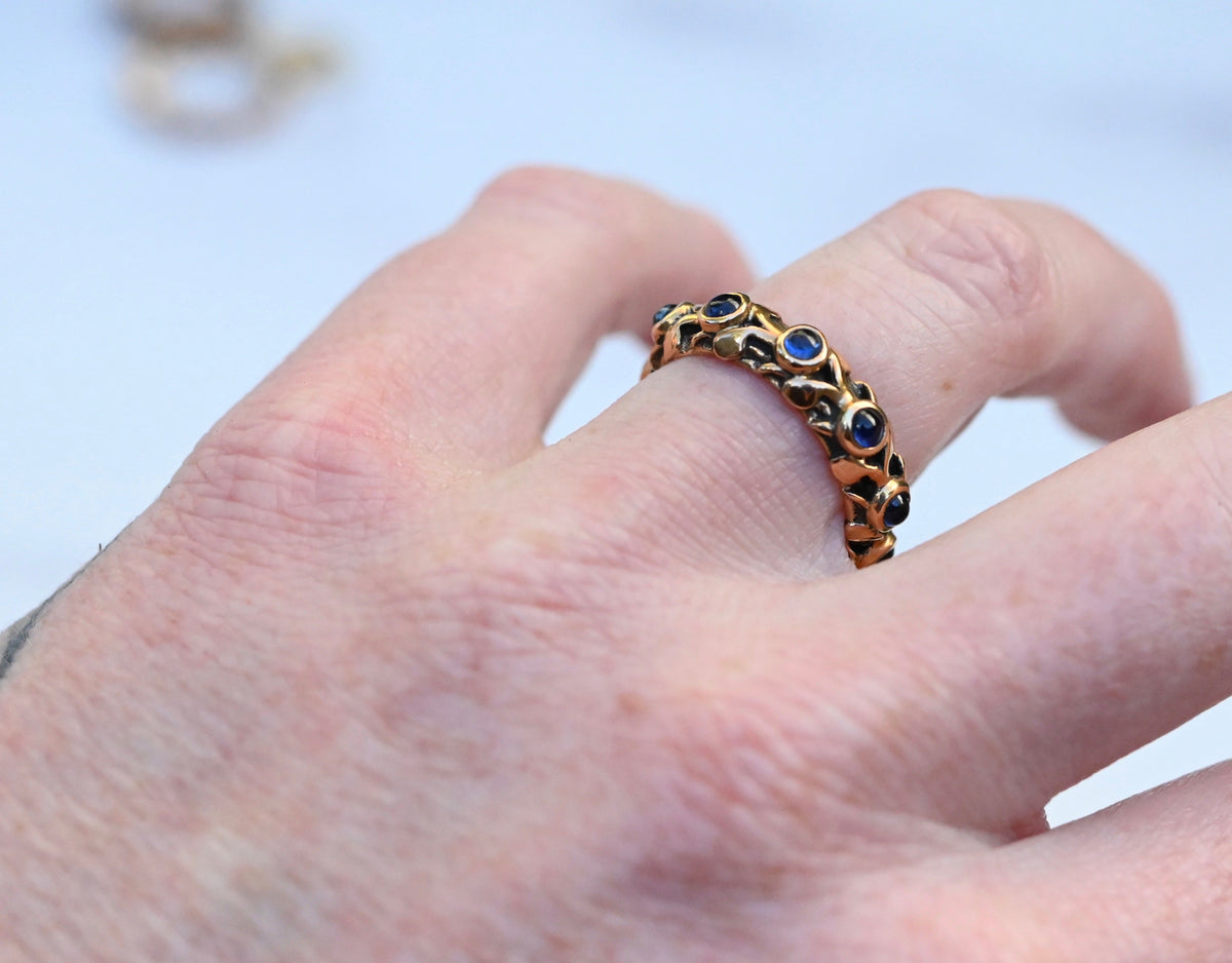 Sapphire 14k Gold Eternity Ring - Made To Order