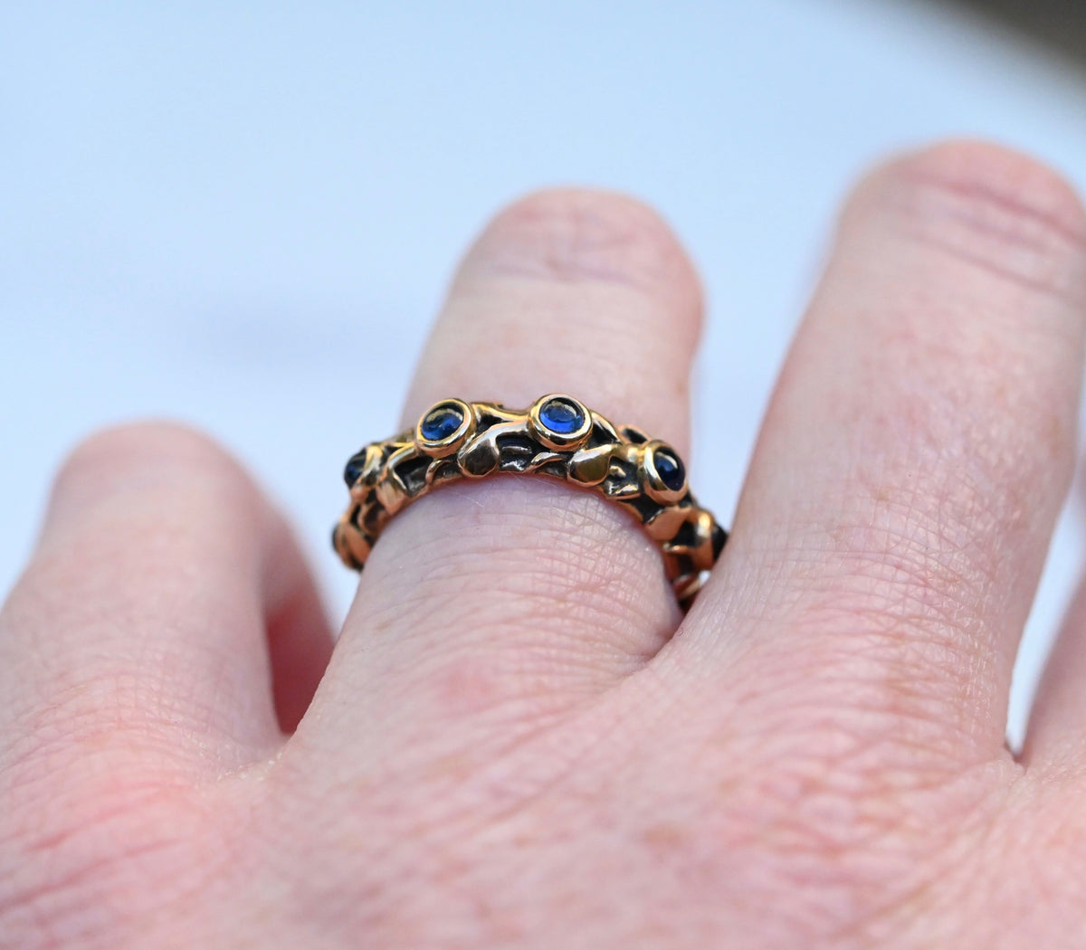 Sapphire 14k Gold Eternity Ring - Made To Order