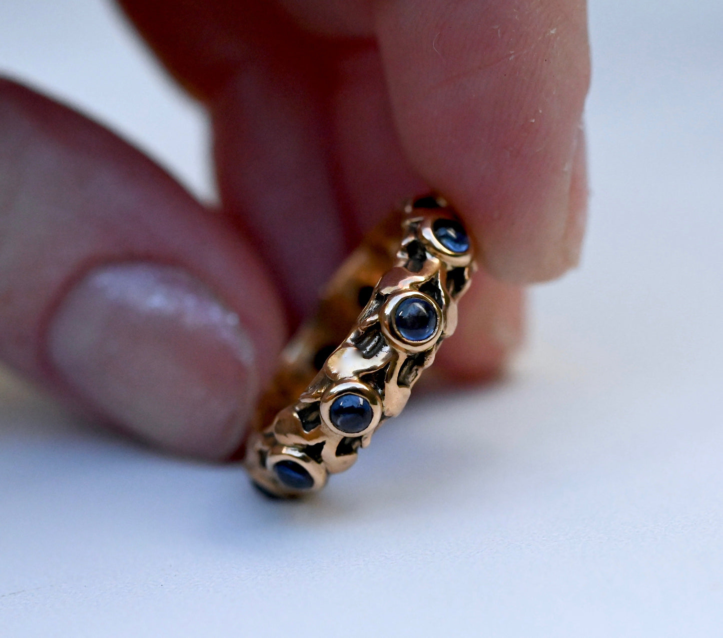 Sapphire 14k Gold Eternity Ring - Made To Order