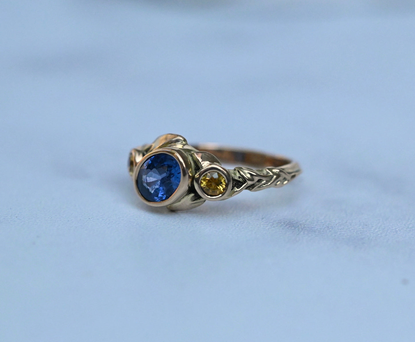 Cascading Leaf 14k Gold Ring Setting - Made To Order