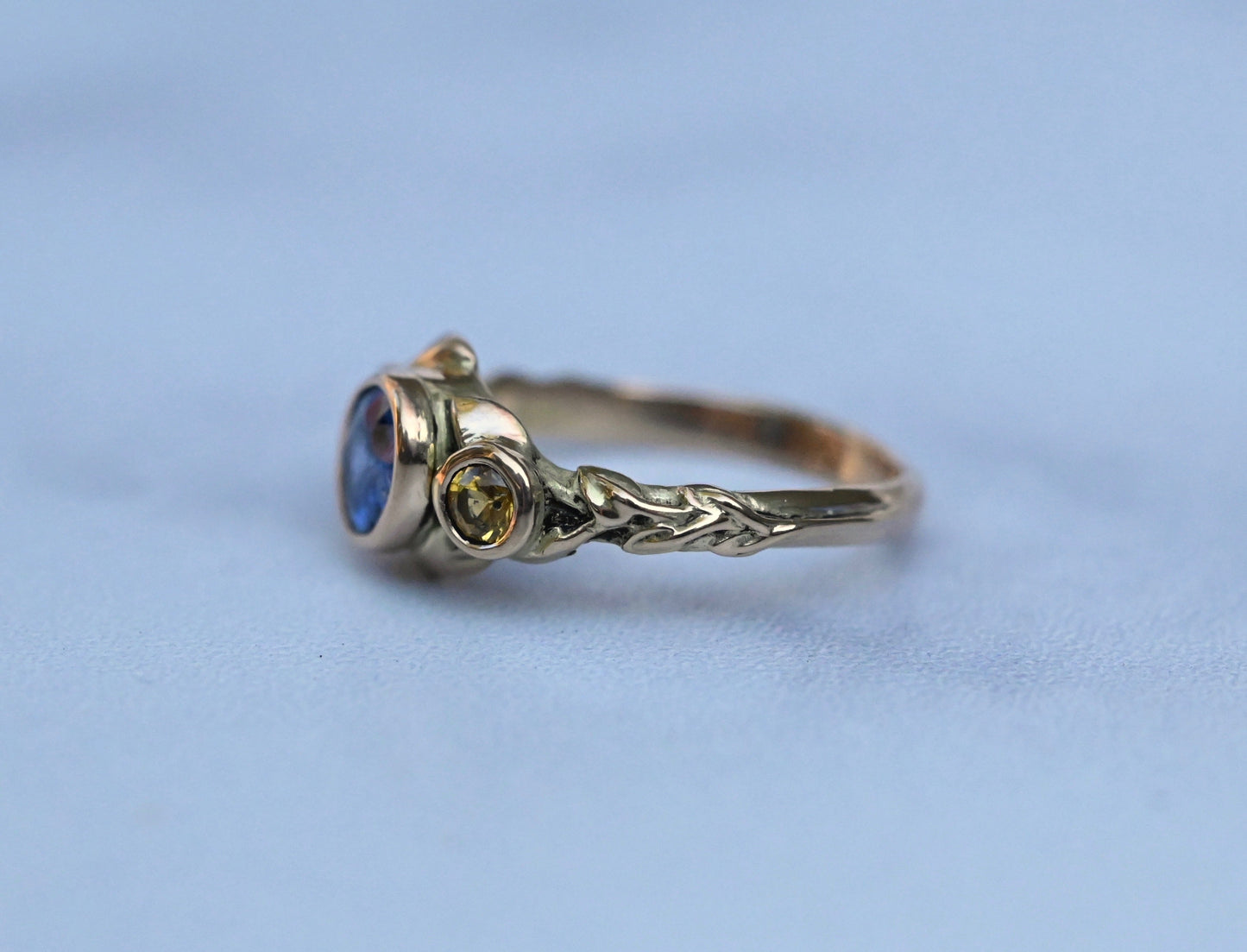 Cascading Leaf 14k Gold Ring Setting - Made To Order