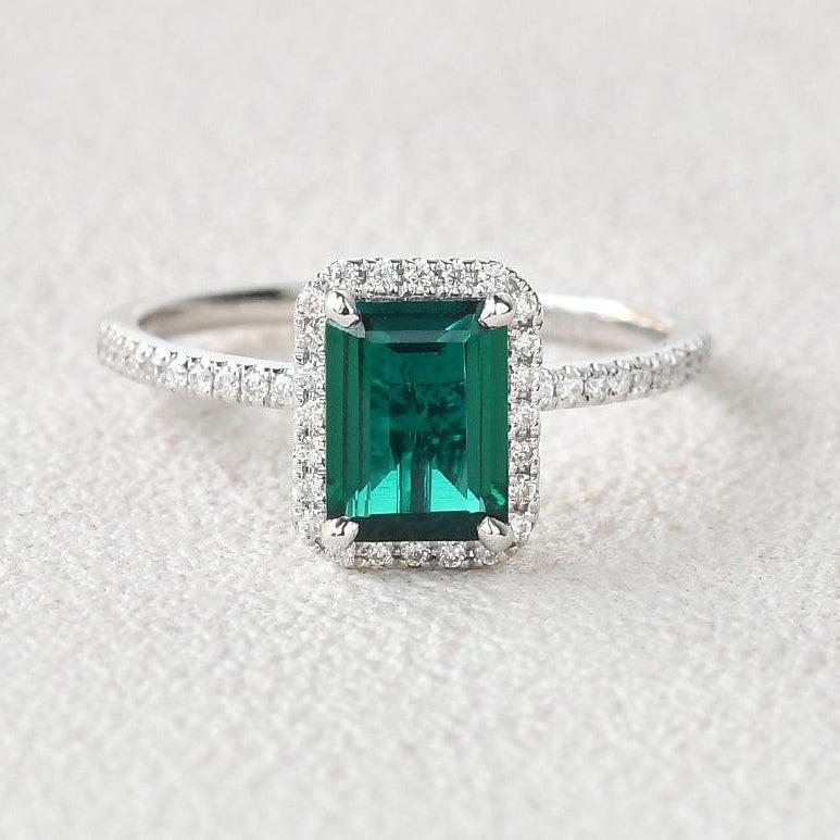 Vera's Grace | Vintage Emerald & Moissanite Ring