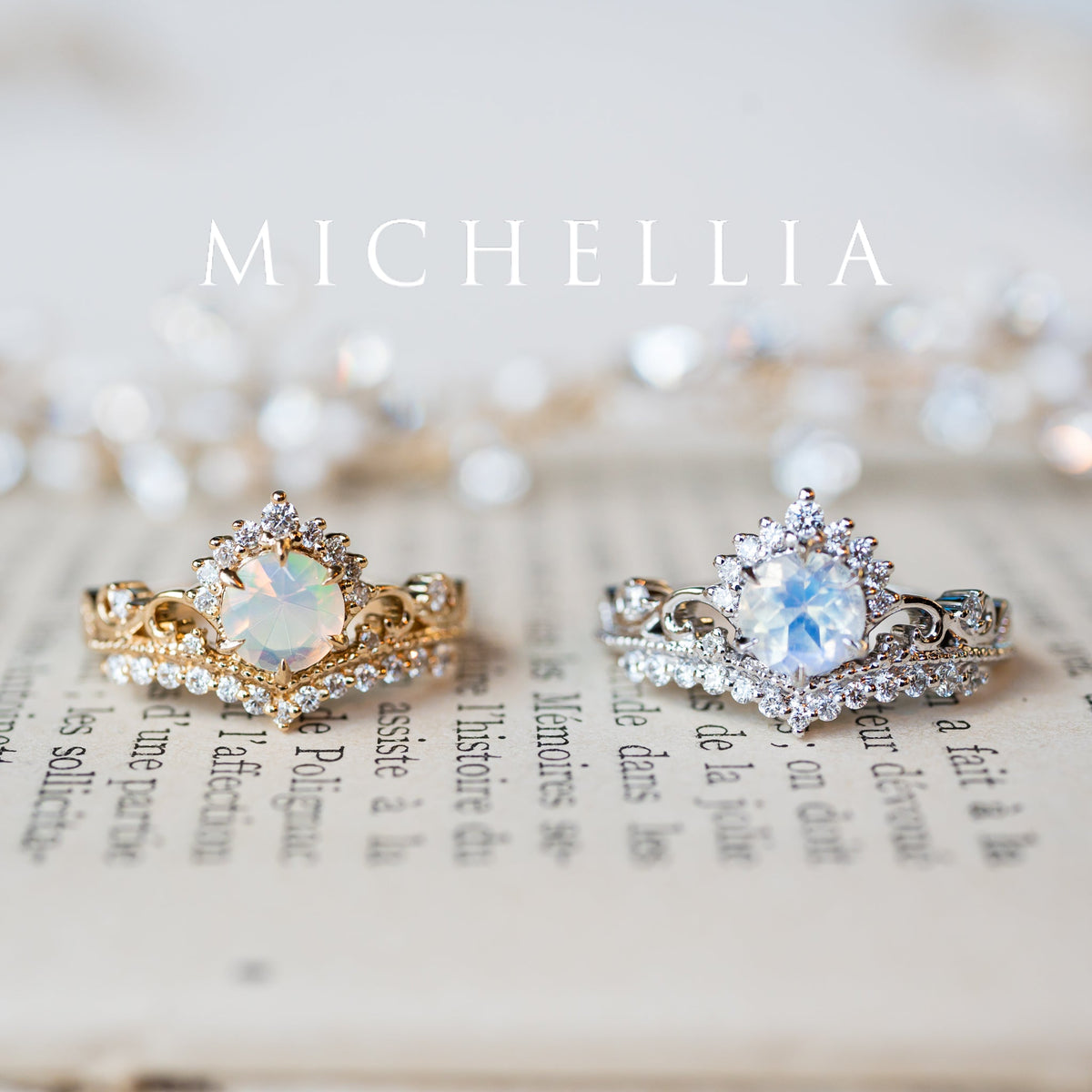 [Theia] Heirloom Crown Ring in Morganite