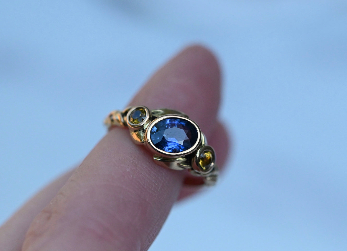 Cascading Leaf 14k Gold Ring Setting - Made To Order