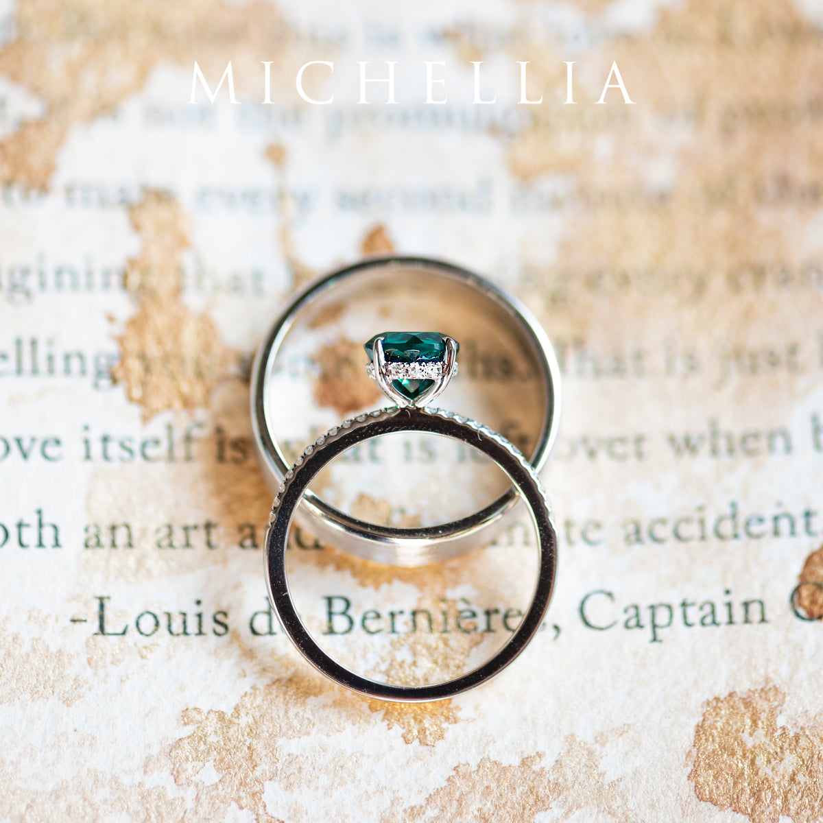 [Celia] Modern Classic Solitaire Ring in Lab Emerald