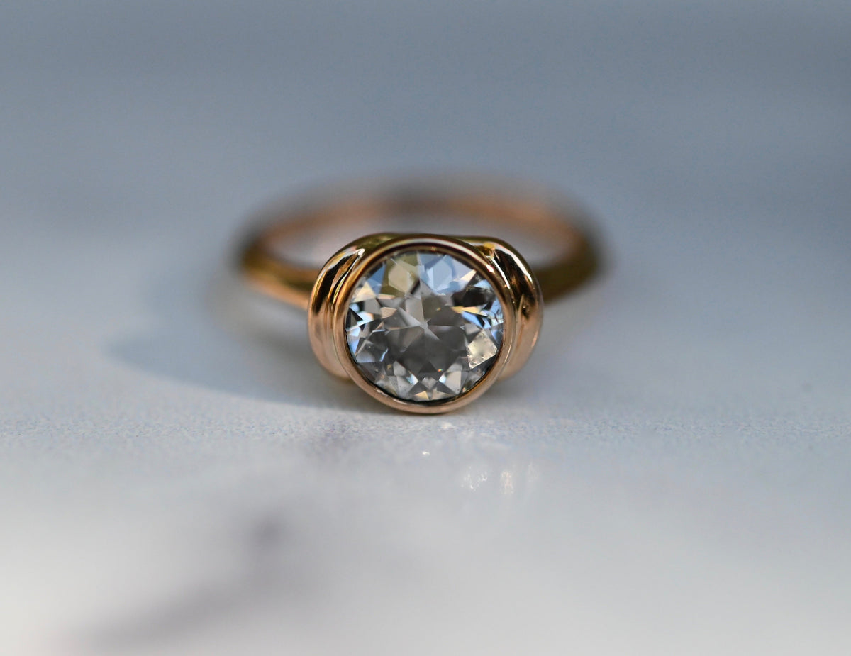 Solitaire 14k Gold Ring Setting - Made To Order