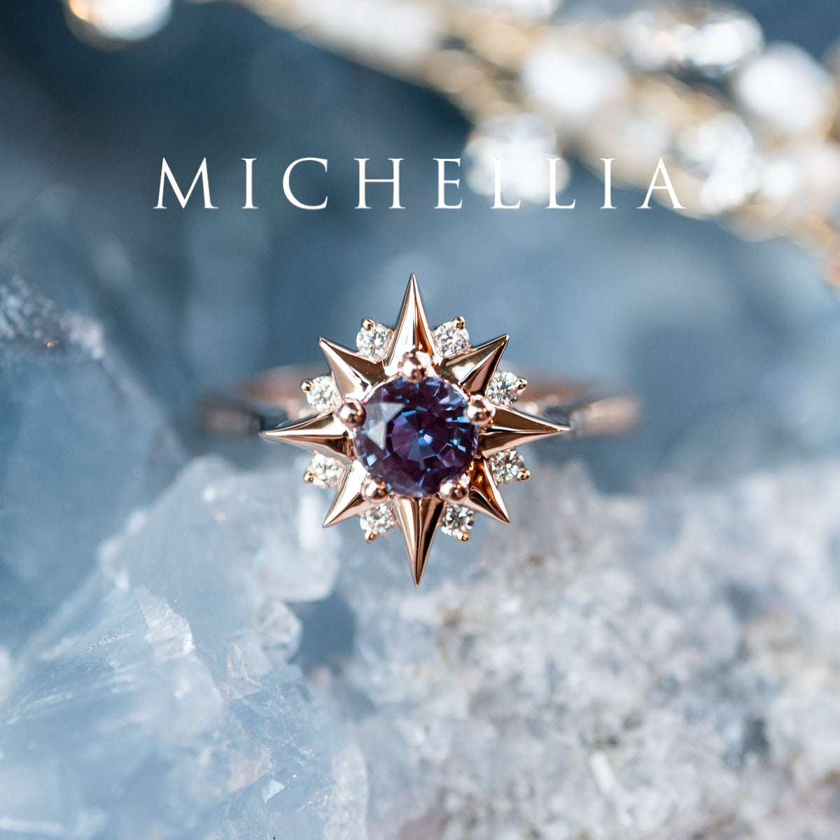[Astra] Starlight Engagement Ring in Lab Alexandrite