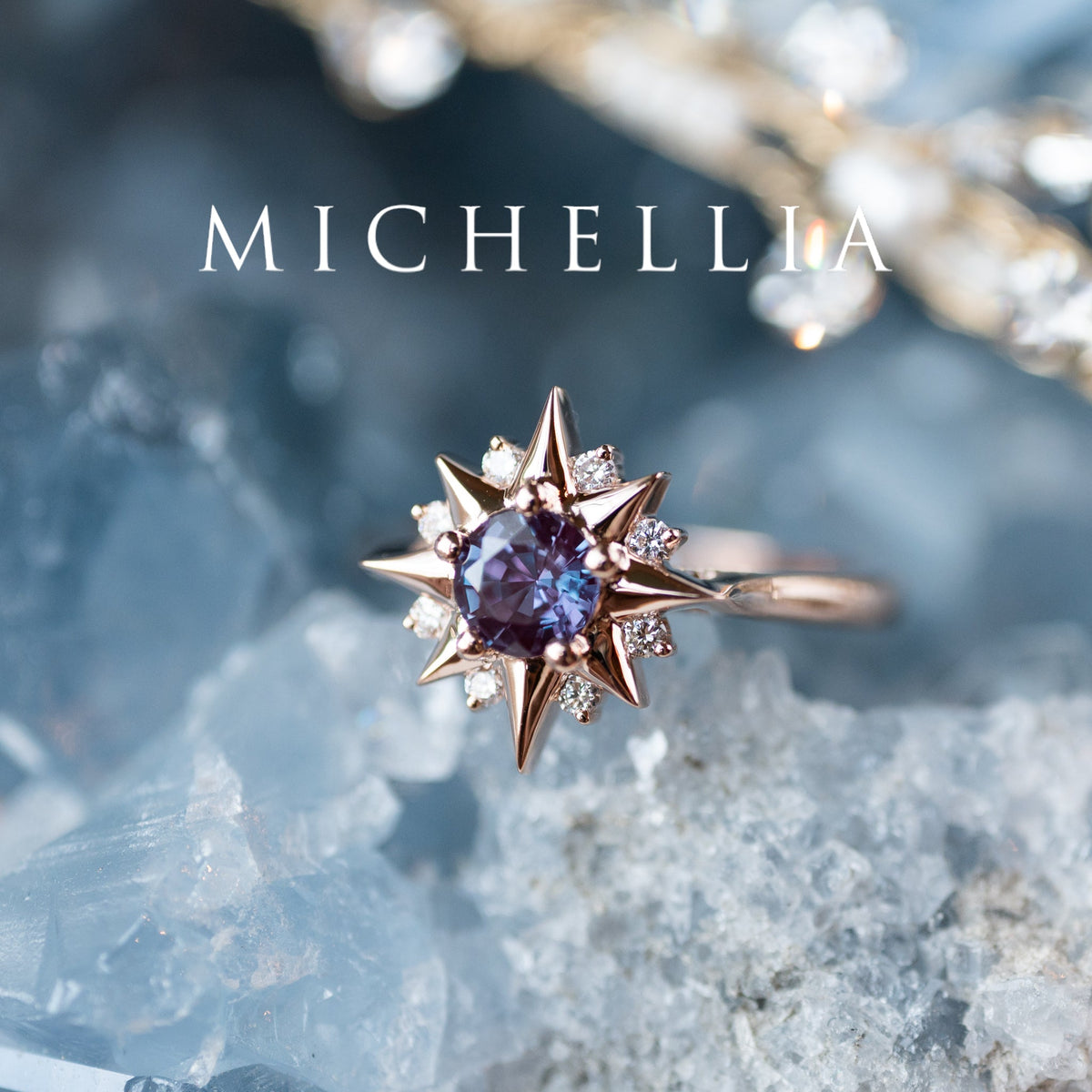 [Astra] Starlight Engagement Ring in Lab Alexandrite