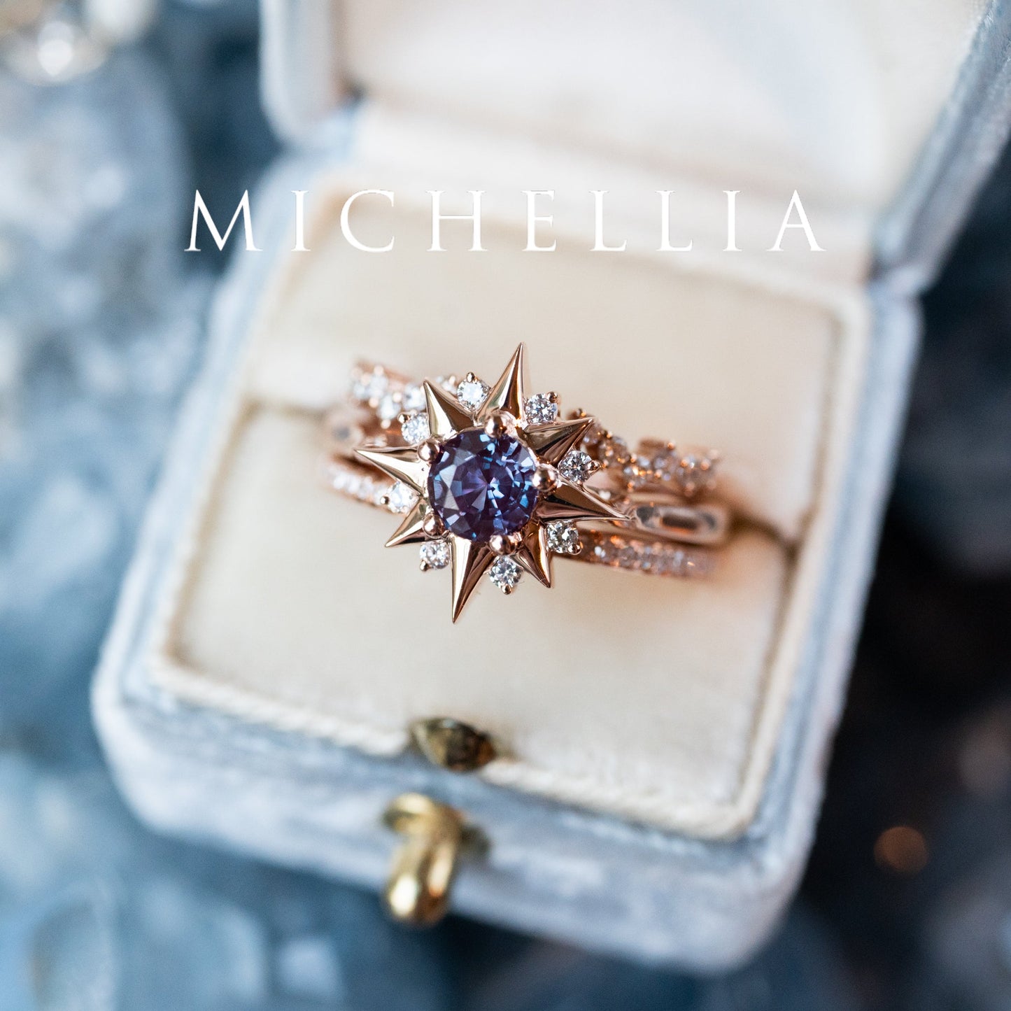[Astra] Starlight Engagement Ring in Lab Alexandrite