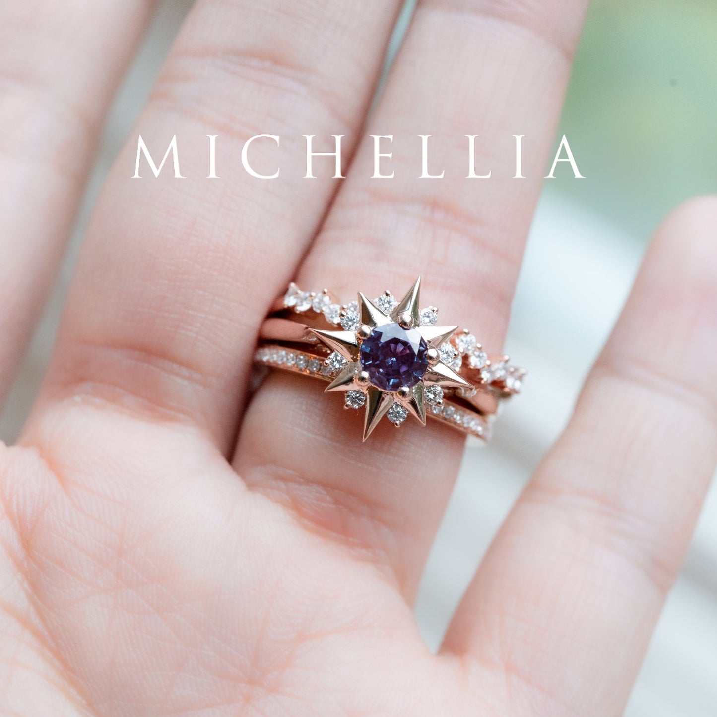 [Astra] Starlight Engagement Ring in Lab Alexandrite