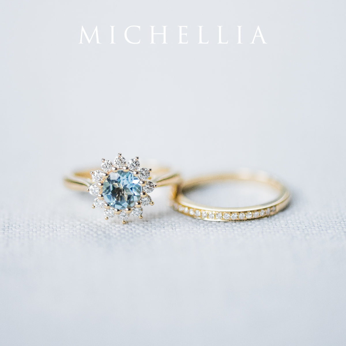 [Rosalie] Vintage Bloom Ring in Aquamarine