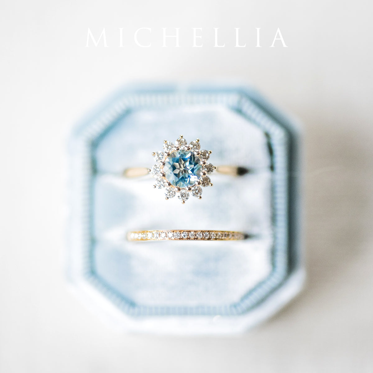 [Rosalie] Vintage Bloom Ring in Aquamarine