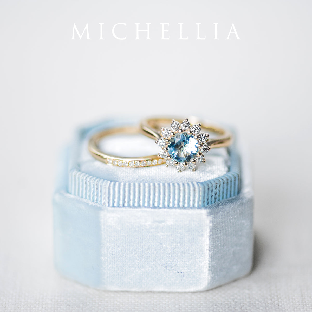 [Rosalie] Vintage Bloom Ring in Aquamarine