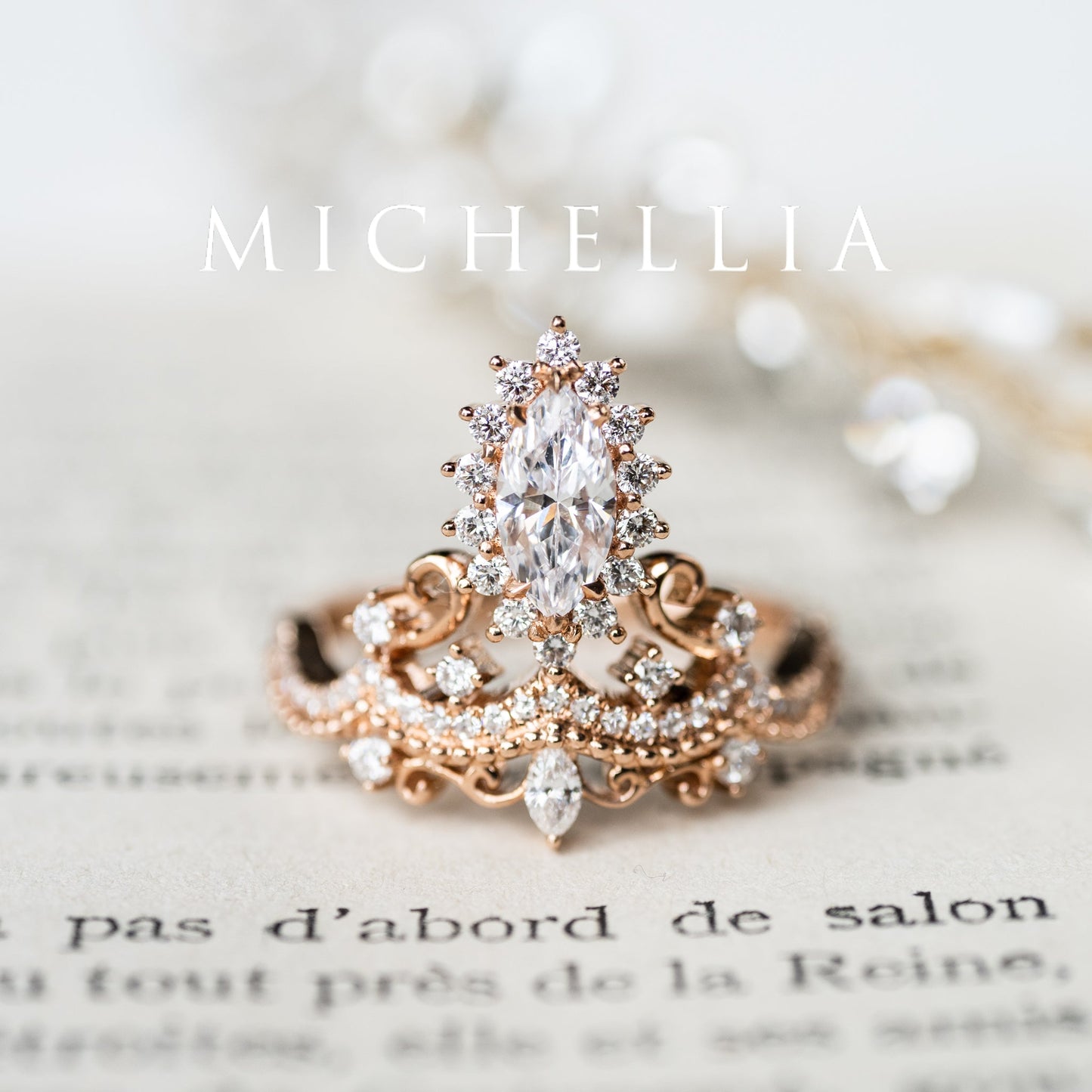[Versailles] Le Chateau Marquise Engagement Ring in Diamond / Moissanite