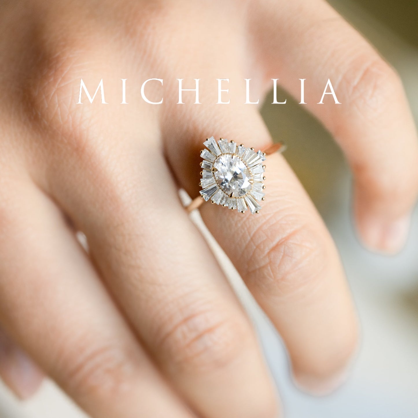 [Athena] Vintage Deco Oval Cut Goddess Ring in Lab Blue Sapphire