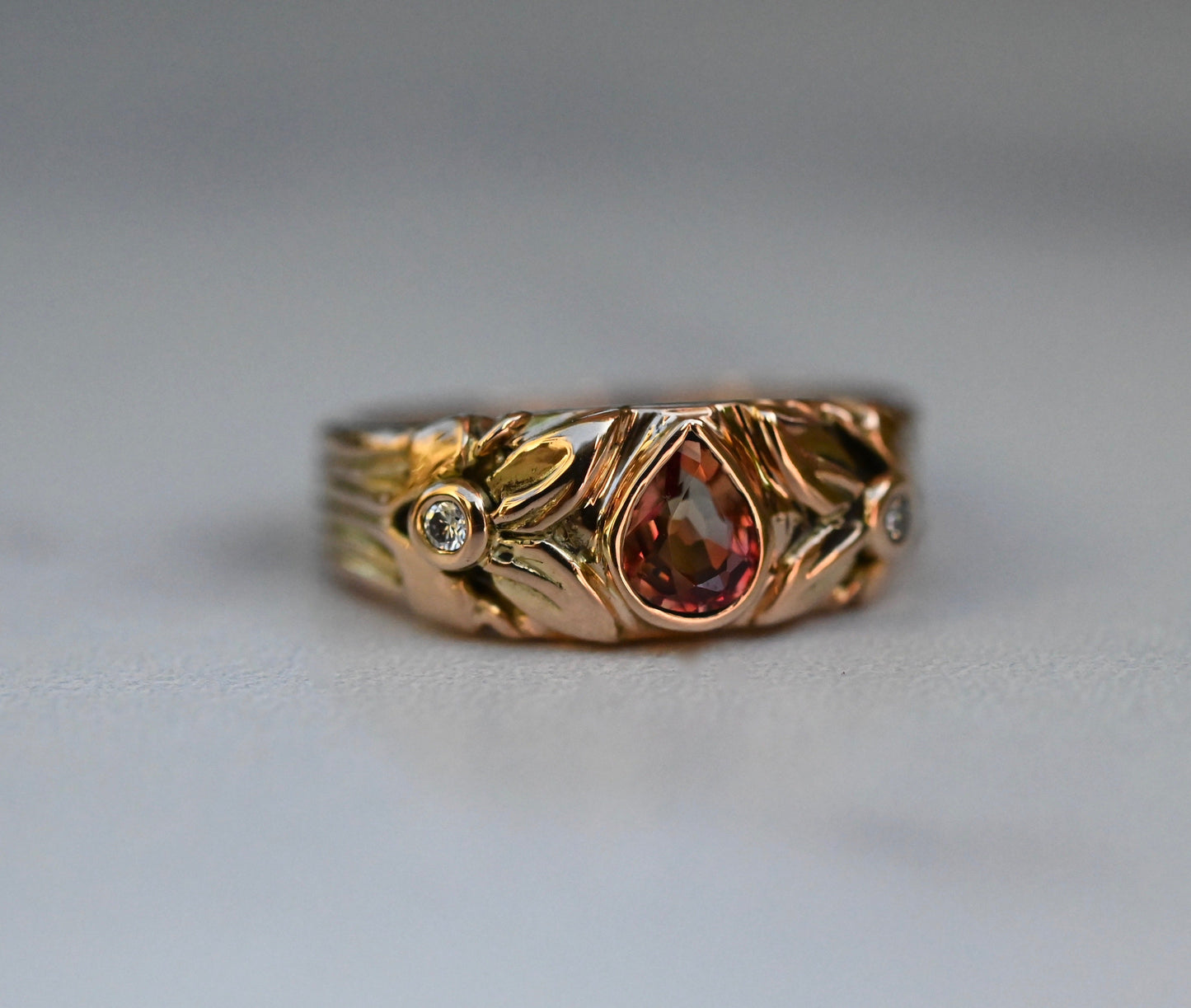 Small Banner 14k Gold Ring Setting - Made To Order