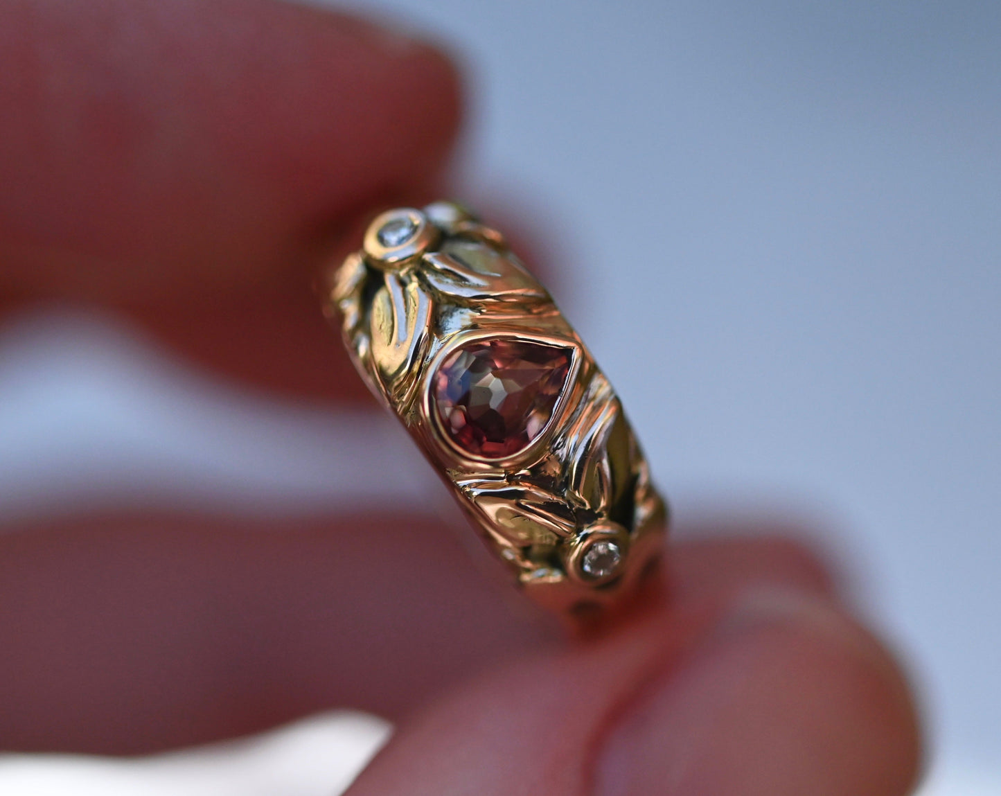 Small Banner 14k Gold Ring Setting - Made To Order