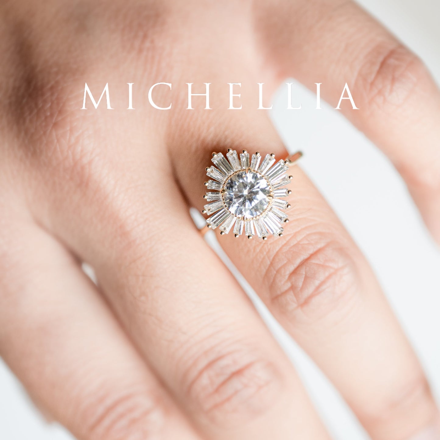 [Artemis] Vintage Deco Goddess Ballerina Engagement Ring in Diamond / Moissanite
